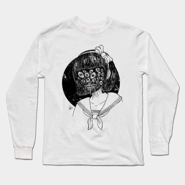 20 Eyes (Black Print) Long Sleeve T-Shirt by Bloody Savage